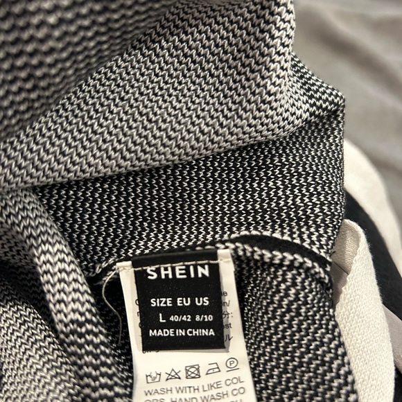 Women’s SHEIN Black & White Maxi Tie Neck Bodycon Dress L - Picture 15 of 15